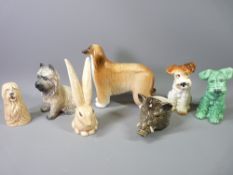 SYLVAC DOGS, BUNNY, a Quail, boars head egg cup ETC