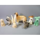 SYLVAC DOGS, BUNNY, a Quail, boars head egg cup ETC