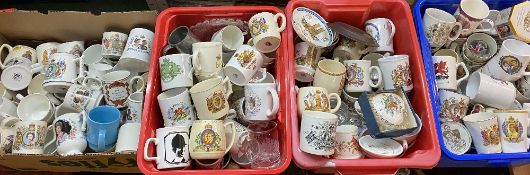 COMMEMORATIVE MUGS & BEAKERS, a very large collection (4 boxes)