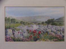 PHILIP SNOW watercolour - floral and mountainscape, 20 x 35cms