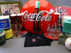 COCA COLA & BREWERY PUB ADVERTISING GOODS to include a 64cms diameter illuminated Coca Cola sign,