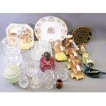 ROYAL DOULTON SERIESWARE, Poole, Sylvac, Hornsea plates and figures, with a collection of cut glass