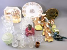 ROYAL DOULTON SERIESWARE, Poole, Sylvac, Hornsea plates and figures, with a collection of cut glass