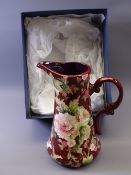 OLD TUPTON WARE BOXED FLORAL DECORATED JUG, TW2405, 24.5cms tall