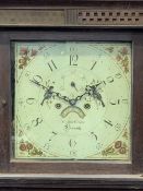 WATKIN OWEN LLANRWST OAK LONGCASE CLOCK, 13in square painted dial with subsidiary seconds and date