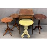 VINTAGE & REPRODUCTION GROUP OF OCCASIONAL/SIDE TABLES including a rectangular top side table with