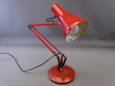 ANGLEPOISE MODEL 90 RED PAINTED LAMP ON A CIRCULAR BASE E/T