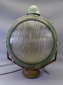 VINTAGE CIRCULAR SEARCH LIGHT TYPE LAMP, 62cms H, 42cms diameter