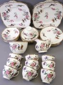 PARAGON EXOTIC BIRD & FLORAL DECORATED TEAWARE, approximately 30 pieces
