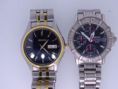 SEIKO GENTLEMAN'S WRISTWATCHES (2) to include an analogue Quartz Chronograph 50M calibre V657 in