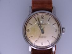 TISSOT SEASTAR AUTOMATIC WRISTWATCH ON CLOTH STRAP, appears in working order when listed, circa