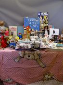 E.T - a quantity of soft toys and models, Roland Rat soft toy, Rupert Bear, vintage jigsaws, Michael