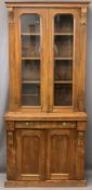 VICTORIAN BOOKCASE CUPBOARD, 197cms H, 90cms W, 41cms D