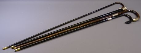 WALKING STICKS with silver handles (4)