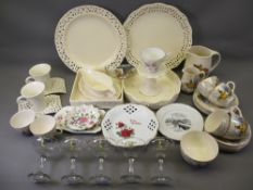 BABYCHAM DRINKING GLASSES, Dainty Lady teaware, reticulated creamware and other china and glass