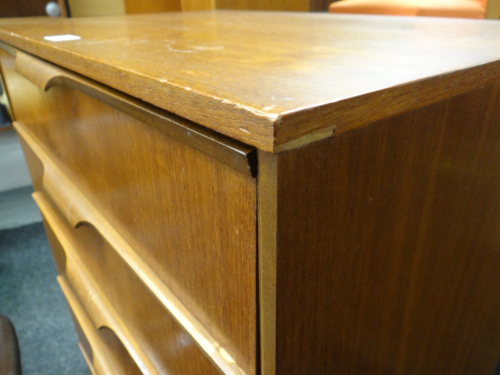 MID-CENTURY AUSTINSUITE TEAK TALL CHEST, fitted six drawers, gilt stamp inside, 64 x 43 x 122cms - Image 4 of 10