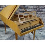 NEUPERT 'TELEMANN' WALNUT SINGLE MANUAL HARPSICHORD, c. 1970, 4 1/2 octaves and knee lever