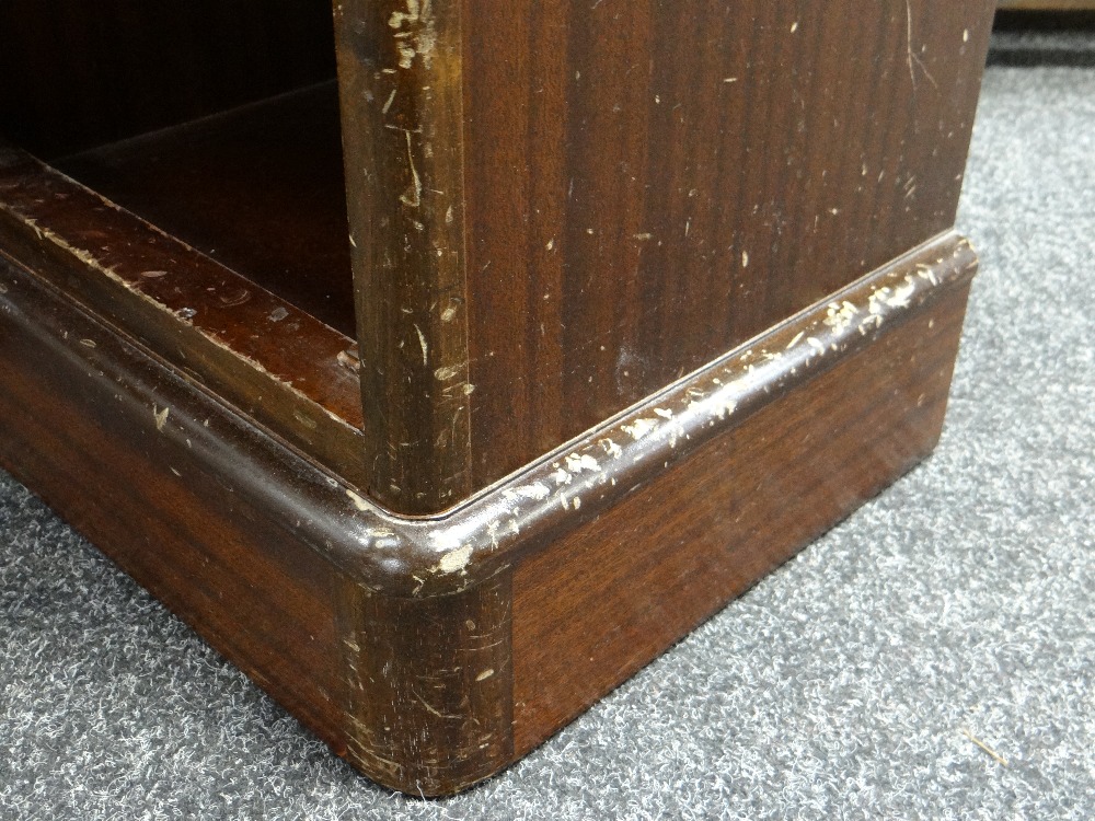 PAIR OF REPRODUCTION MAHOGANY MARQUETRY BEDSIDE TABLES, with satinwood crossbanded drawers and - Image 9 of 16