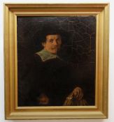 18TH CENTURY ANGLO-DUTCH SCHOOL, oil on canvas - half-length portrait of a mid-17th Century