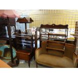 ASSORTED OCCASIONAL FURNITURE including five hanging shelves, small settee ETC (10)