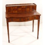 REPRODUCTION GEORGIAN-STYLE MAHOGANY BONHEUR DU JOUR, with superstructure of drawers and