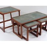 G-PLAN 'ASTRO' TILED TEAK OCCASIONAL TABLE, designed by Victor Williams, and a similar tiled nest of