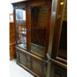 ASSORTED DECORATIVE FURNITURE including Jacobean-style china cabinet, standing corner cabinet, 1930s