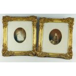 PAIR OF VICTORIAN OVAL PHOTOGRAPHIC PORTRAIT PRINTS for antique furnishing purposes in