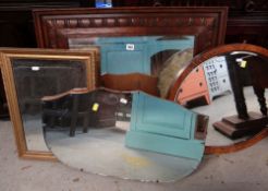 ASSORTED MIRRORS including carved oak square mirror (4)