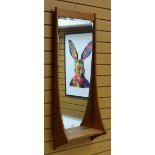 PEDERSON & HANSEN: MID-CENTURY DANISH TEAK WALL MIRROR, 114 x 44 x 17cms