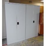 TWO MODERN POWDERED STEEL UPRIGHT CABINETS (2)