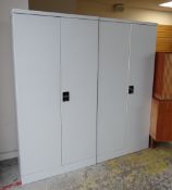 TWO MODERN POWDERED STEEL UPRIGHT CABINETS (2)