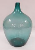 LARGE ANTIQUE GREEN GLASS CARBOY, 64cms high