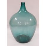 LARGE ANTIQUE GREEN GLASS CARBOY, 64cms high