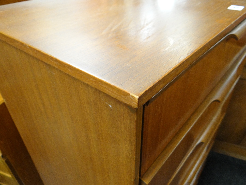 MID-CENTURY AUSTINSUITE TEAK TALL CHEST, fitted six drawers, gilt stamp inside, 64 x 43 x 122cms - Image 5 of 10