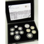 ROYAL MINT 2009 UK SILVER PROOF COIN SET, cased with Certificate of Authenticity, No. 3581,