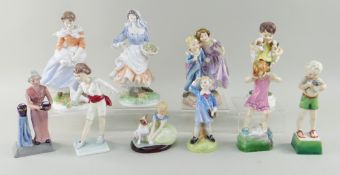 EIGHT ROYAL WORCESTER CHINA FIGURES, including Sister 3149 modelled by Freda Doughty, Friday's