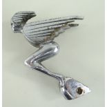 ART DECO WINGED HERMES CAR MASCOT, 10cm high, Condition: edges worn, weathered, wing tips slightly