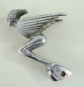 ART DECO WINGED HERMES CAR MASCOT, 10cm high, Condition: edges worn, weathered, wing tips slightly