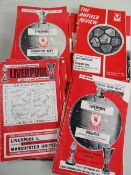 COLLECTION OF VINTAGE LIVERPOOL FOOTBALL CLUB MATCH PROGRAMMES, early 1970s (32)