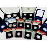 ASSORTED CASED SILVER ROYAL MINT COINS comprising United Kingdom 2007 Piedfort Collection with