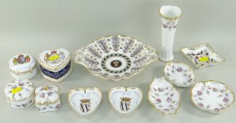 GROUP OF MODERN ROYAL CROWN DERBY CHINA, including commemorative trinket boxes, bonbon dishes (12)