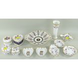 GROUP OF MODERN ROYAL CROWN DERBY CHINA, including commemorative trinket boxes, bonbon dishes (12)