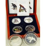 ASSORTED SILVER COLLECTIBLE BIRD COINS comprising cased New Zealand Mint 'Birds Of New Zealand'