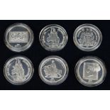 COLLECTION OF SIX SILVER 'MILESTONES OF THE MILLENNIUM' COINS comprising 2 x Edward VII's Standing