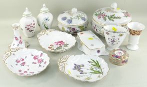 GROUP OF MODERN SPODE CHINA, including two Stafford Flowers tureens, botanical shell dishes,