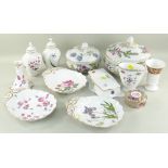 GROUP OF MODERN SPODE CHINA, including two Stafford Flowers tureens, botanical shell dishes,