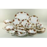 ROYAL ALBERT 'OLD COUNTRY ROSES' DINNER SERVICE, comprising pair tureens and covers, oval meat dish,