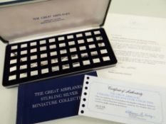 FRANKLIN MINT 'THE GREAT AIRPLANES' SILVER MINIATURES COLLECTION, of fifty sterling miniature