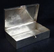 MEXICAN STERLING SILVER BOX of rectangular hinged form, marked to base and numbered 151, 273.7gms (